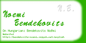 noemi bendekovits business card